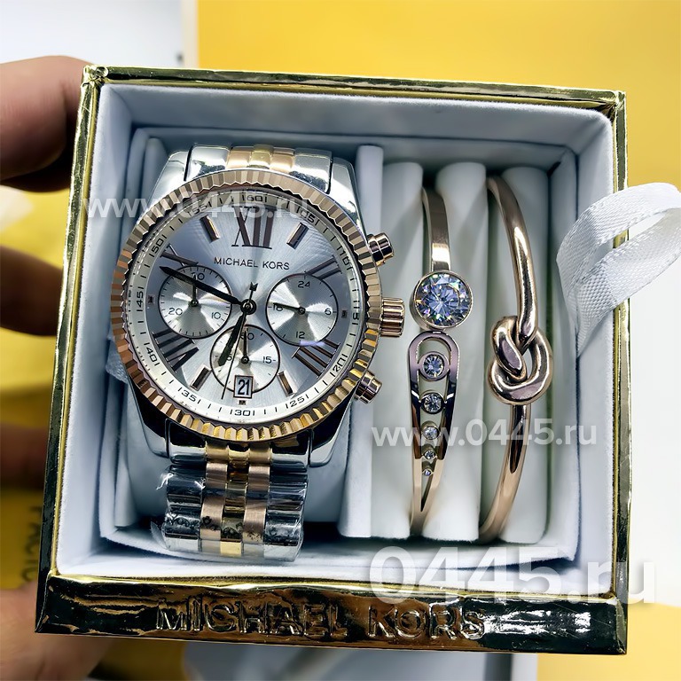 Копия часов Michael Kors - подарочный набор с браслетом (10203)