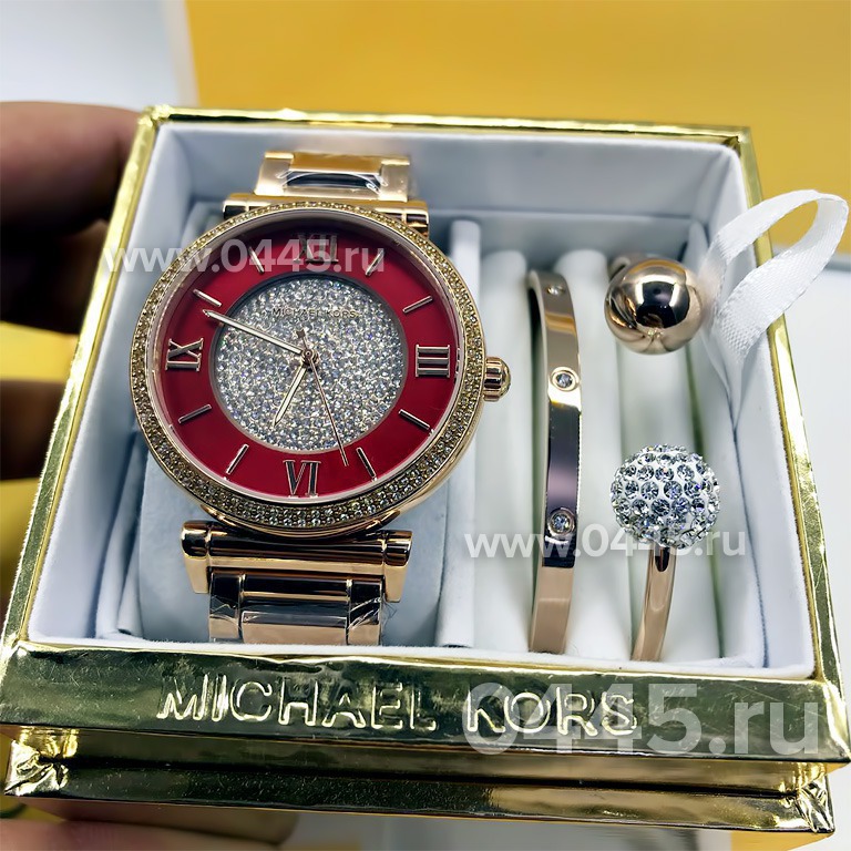 Копия часов Michael Kors - подарочный набор с браслетом (10204)
