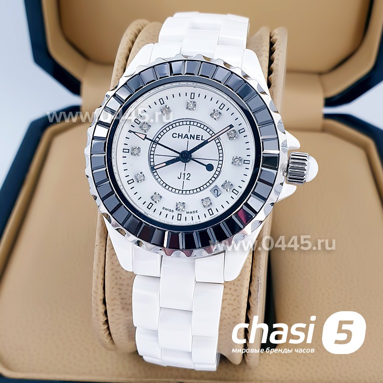 Копия часов Chanel J12 Diamonds White small  (00314)