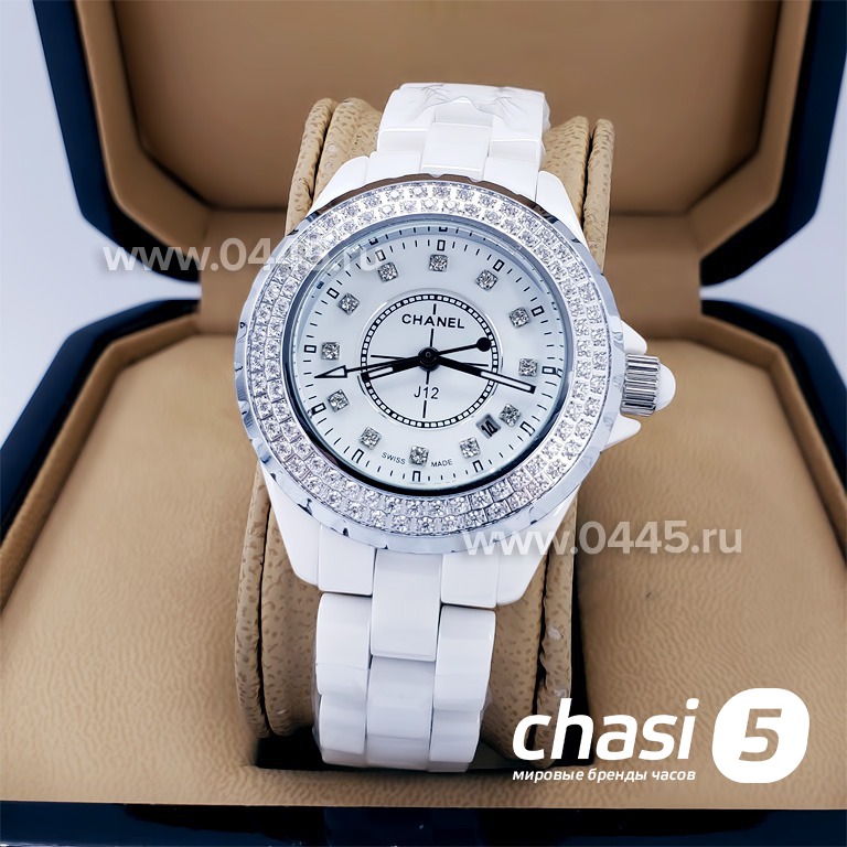 Копия часов Chanel J12 Diamonds White small (00929)